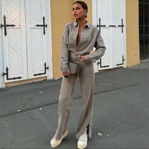 ZARA TRF LONG DENIM JUMPSUIT